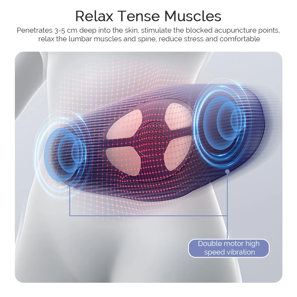 Electric Lumbar Traction Vibration Massager Airbag Spine Support Back Massage hine Waist maseador_voghion.com