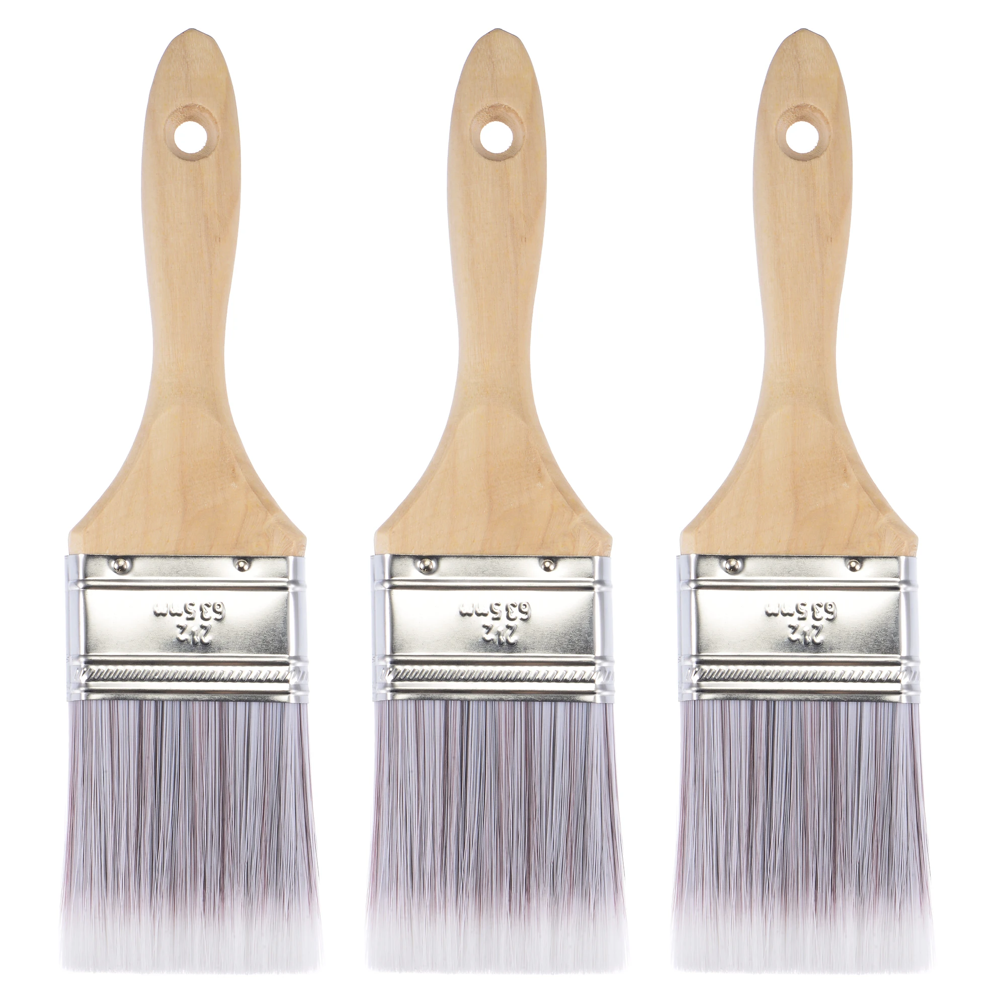 

UXCELL 3Pcs 9" Paint Brush 2.5" Width Nylon Bristle with Wood Handle for Wall Treatment Grey Chip Paint Brushes Painting Tools