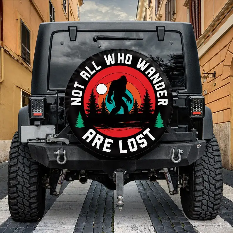 

Bigfoot Wanda Lost Car Spare Tire Cover With Or Without Backup Camera Hole, Spare Tire Cover For Camping, Bronco, CRV, Car Wran