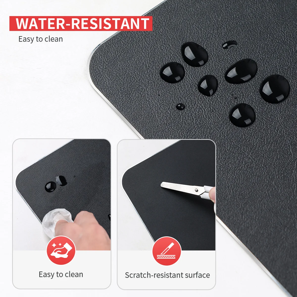 Metal Duro Mouse Pad com Anti-slip Pads Base de Alumínio pu Duplo Lado Disponível Lavável Fino Mousepad Transporte Rápido Pacote - Imagem 6