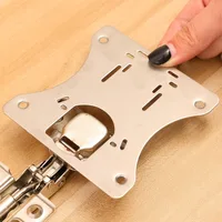 ชุดซ่อมบานพับตู้สแตนเลส 10/2 ชิ้น แผ่นยึดบานพับประตูพร้อมรูสำหรับตู้ครัว เฟอร์นิเจอร์ในบ้าน 3