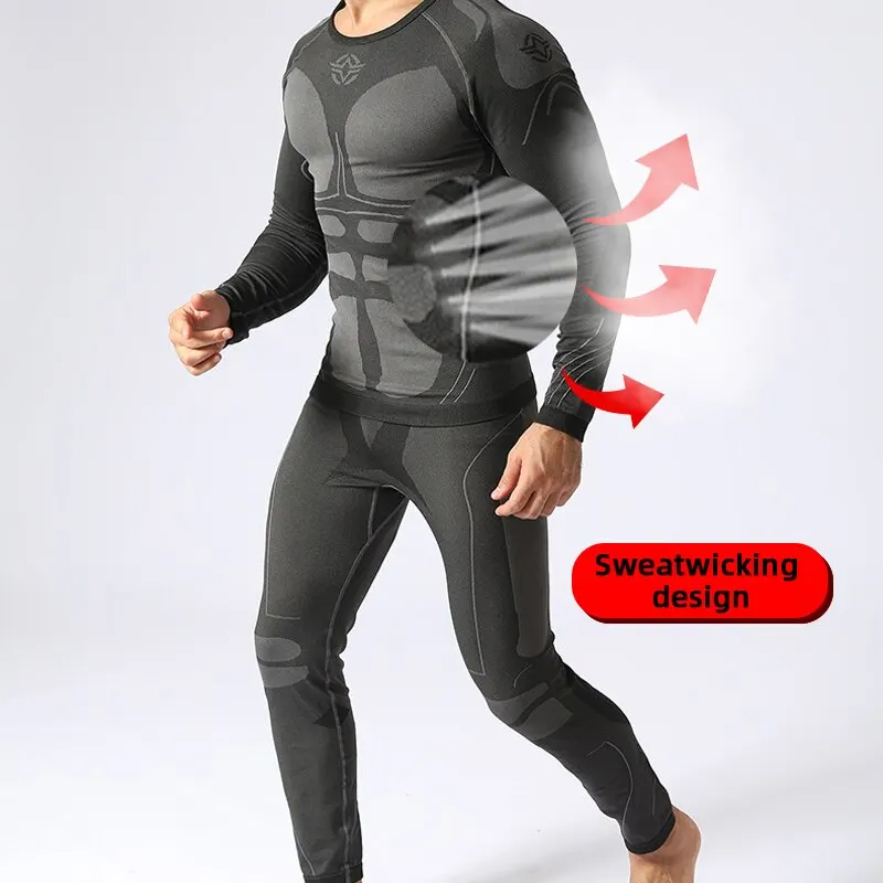 Ternos térmicos para homens, compressão Sportswear, secagem rápida, roupas respiráveis, Fitness Running Fatos de treino, ciclismo ao ar livre, esporte