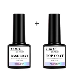 Functional Gel Nail Art Set with Base and Diamond Top Coat, Matte Finish, Soak - Off Formula (TOP - BASE)