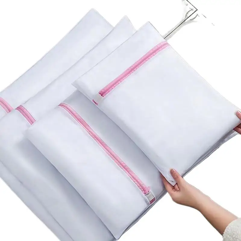 Description Picture 6 of item3Pcs/set Mesh Laundry Bag Coarse Net Zippered Laundry Wash Bags Dirty Clothes Lingerie Cleaning Organizer Pouch Washing Machine