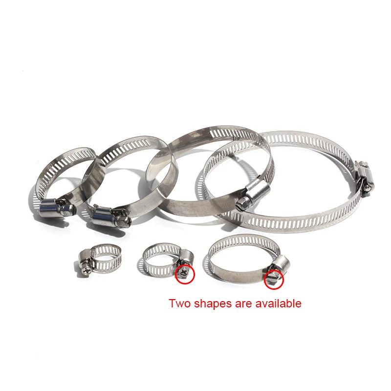 Description Picture 2 of item6pcs 59-82/65-89/72-95mm High Quality Screw Worm Drive Hose Clamp 201/304 Stainless Steel Hose Hoop Pipe Clamp Clip