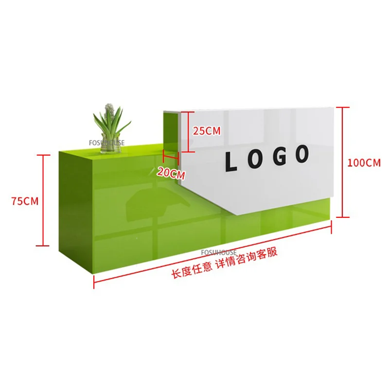 Modern Simple Company Front Reception Desk Office Furniture Training Institution Parental Advisory Desk Table Cashier