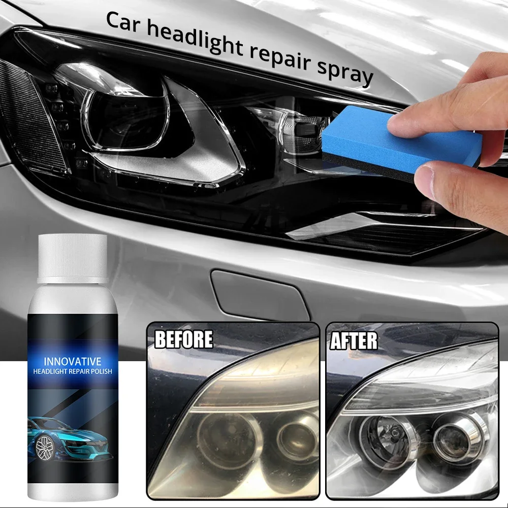 Auto Paint Coating Spray 50ml Car Headlight Repair Refurbished Liquid Kit Agent Head Light Renewal Polish Headlamp Fluid Wash Maintenance Paint
