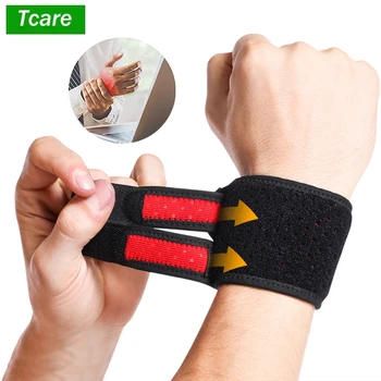 Tcare 손목 보호대 손목 랩, 컴팩트 손목 밴드, 압축 손목 스트랩, 운동 테니스 역도용 손목 지지대, 1 PC