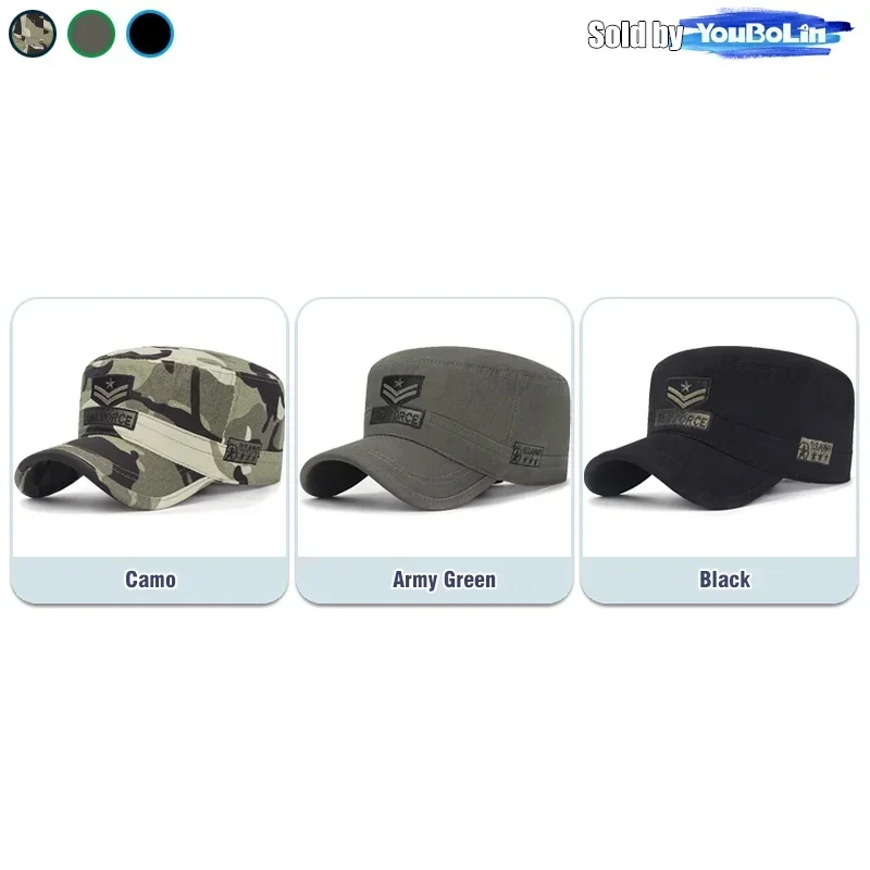 Nuovo berretto piatto da uomo in cotone ricamato, mimetico, con protezione solare, per primavera ed estate, e cappello a becco d'anatra casual da donna per attività all'aperto._voghion.com
