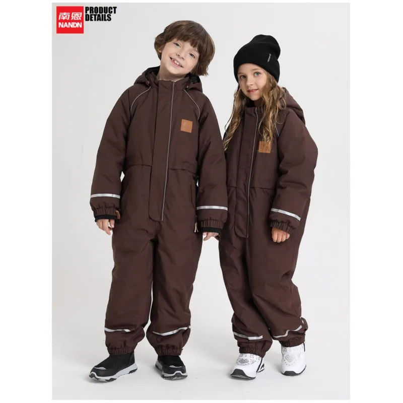 Nanen Children's Ski Suit Suit One-Piece Ski Warm Waterproof Boys and Girls Equipment Snow Town 남아 스키복