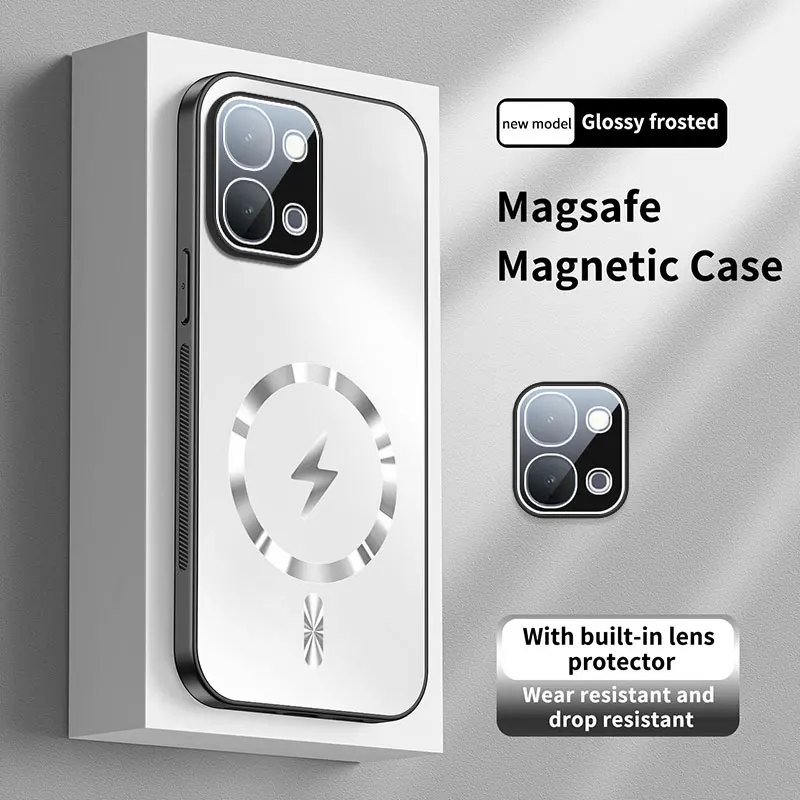 Fubda Magnetic Camera Lens Protective Case with Wireless Charging Support - Matte Frosted Finish