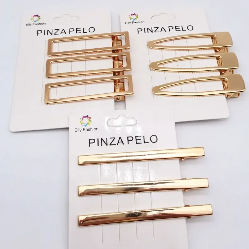 Hair Clips 3pcs/set Metal Geometric Barrettes Elegant Hair Claw Crab Hollow Out Hairpin Women Girl Accessories