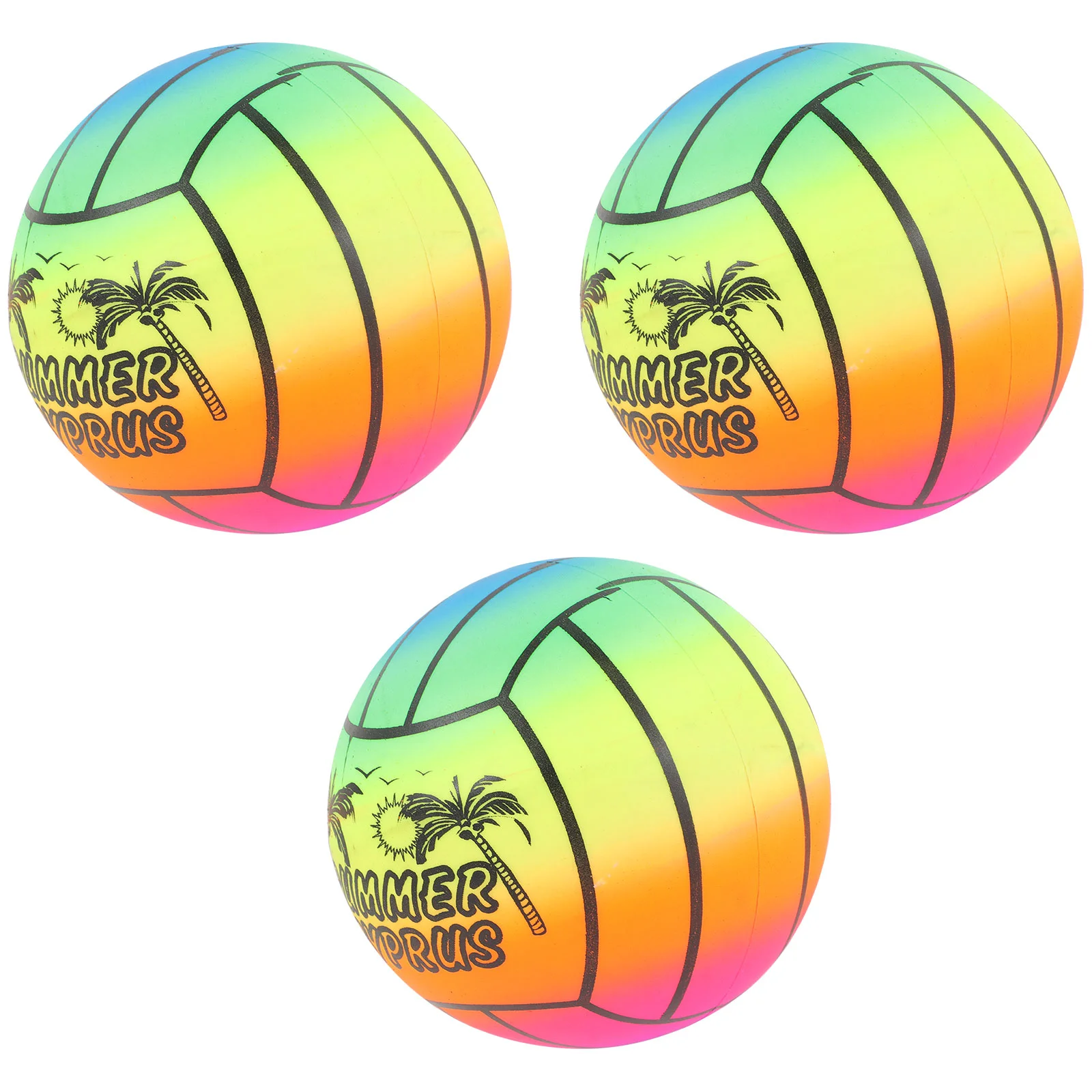 Beach Balls Rainbow Balls- friendly Gradient Bright Color Children Handballs for The Pool, Beach, Summer Parties, Gifts and 3