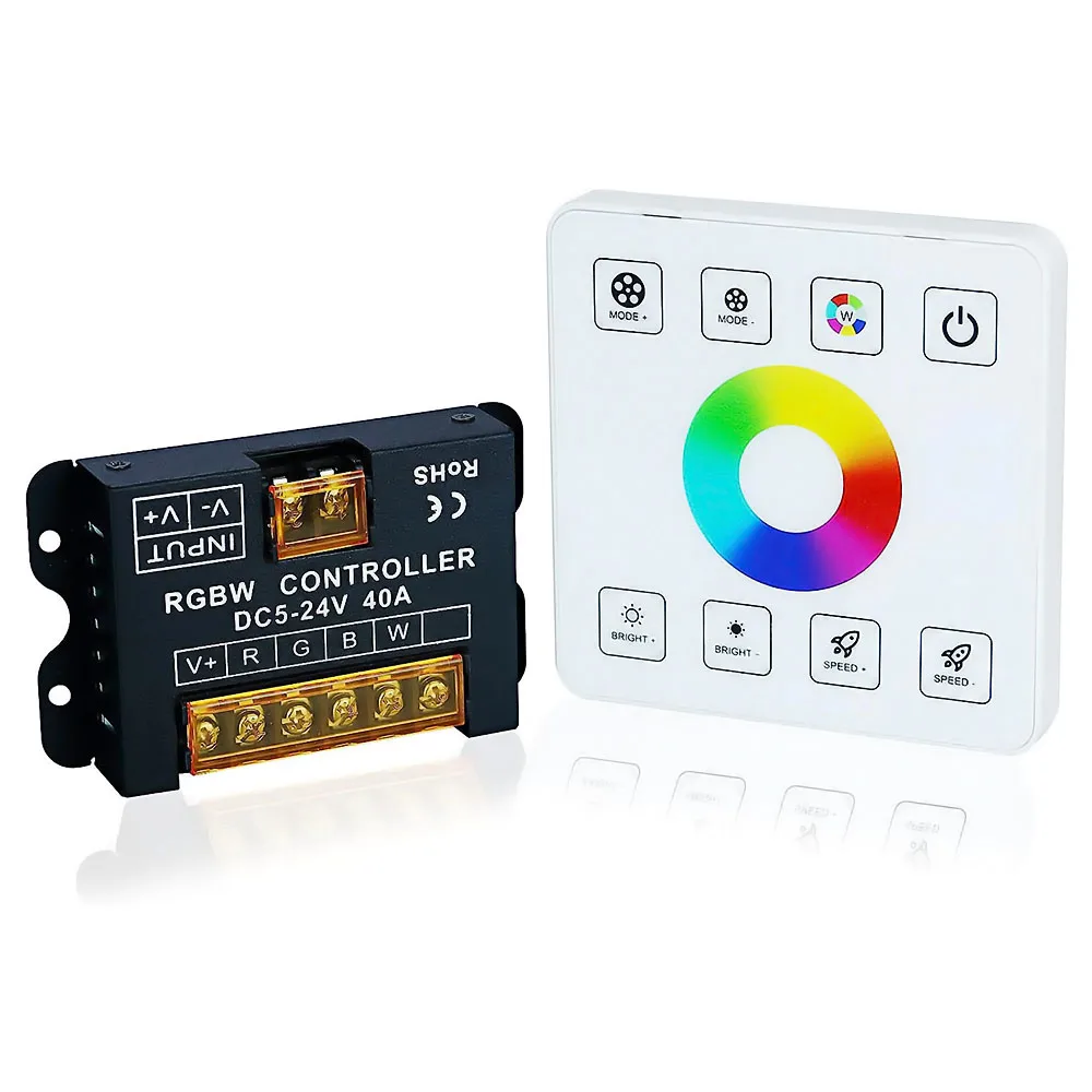 LED Strip Controller DC5-24V 86 Touch Panel 40A 50A High-Power Wireless Wiring Free RGBW RGBWC, led strip controller,led dimmer controller