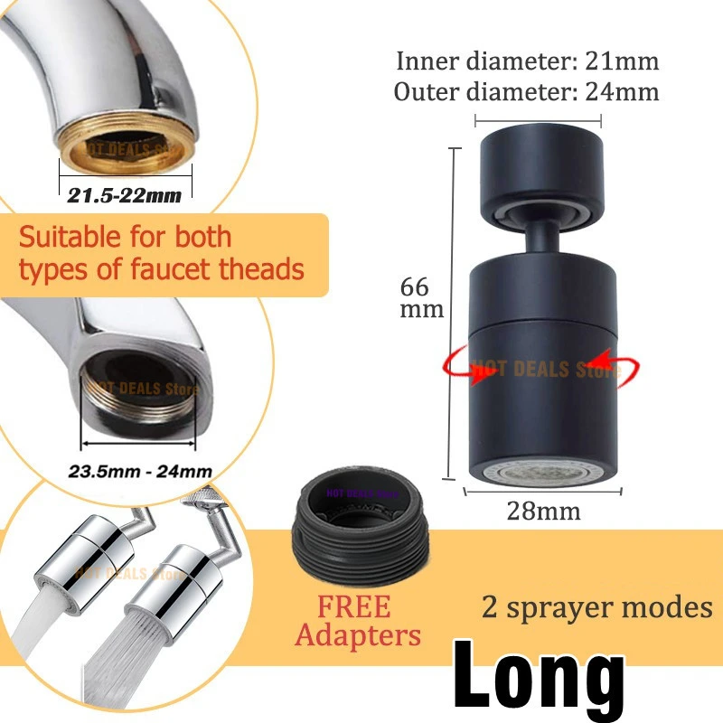 Dual Function 360° Swivel Anti-Splash Faucet Aerator with Water Filtering Nozzle