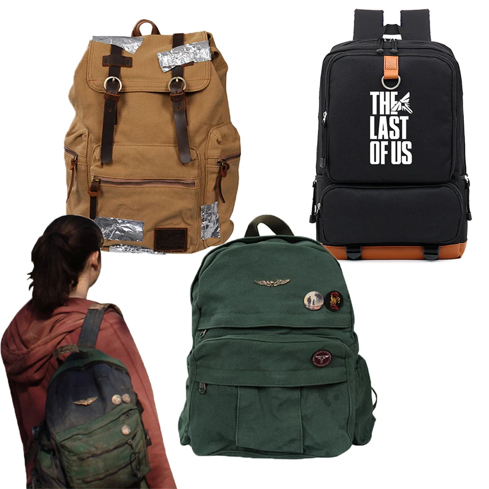Ellie Rugzak Groen - Joel Cosplay Bruin Retro College Canvas Tas - De