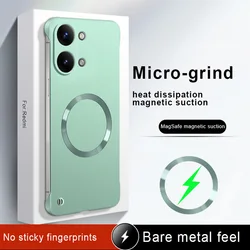 Redmi Turbo 5 Max Metallic Frameless Ultra Thin Hard Case with Magnetic Magsafe Compatibility for Redmi turbo5 max (Green)