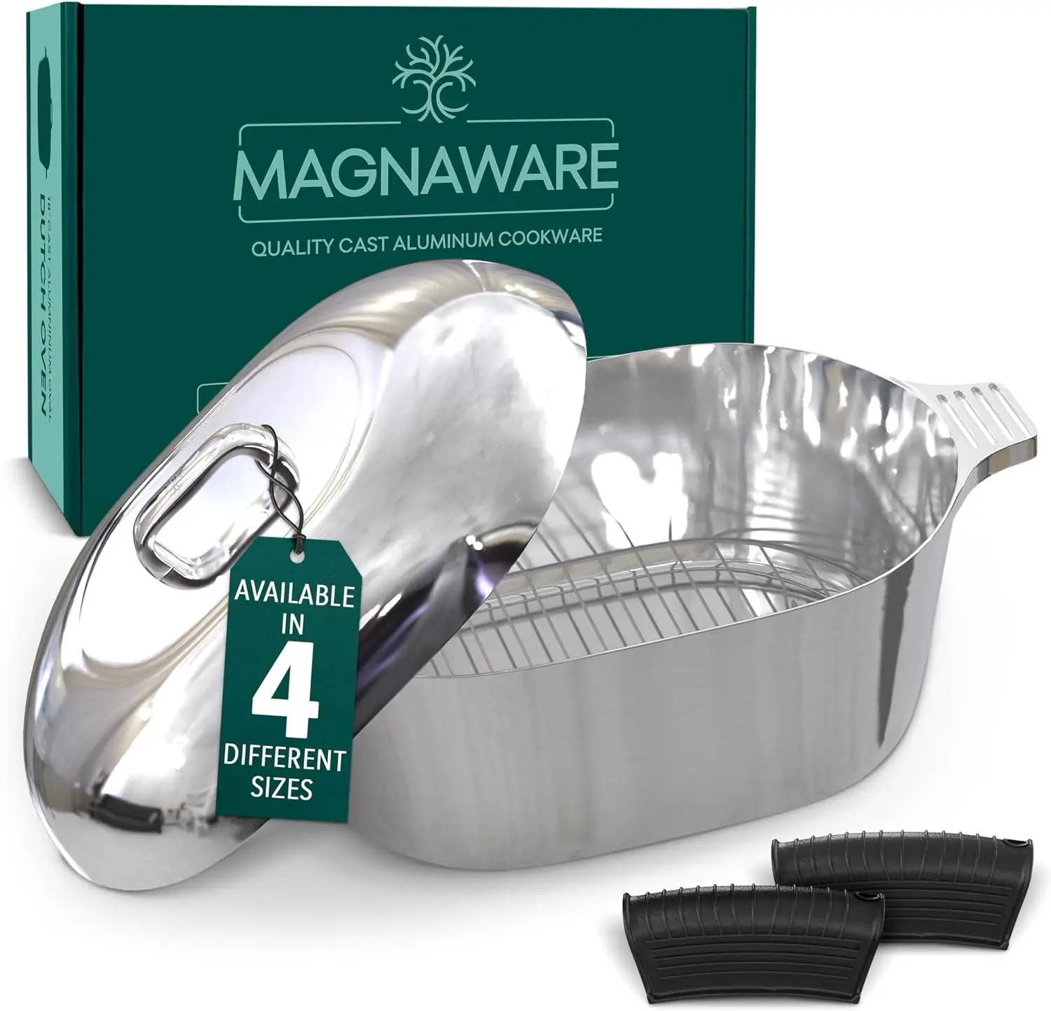 

Cast Aluminum Dutch Oven - 12.6 Quart - Oval Dutch Oven Pot with Lid for Families and Parties Oval Roaster Pan with Lid (18Inch)