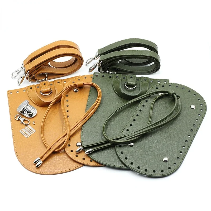 7pcs/set Set DIY Backpack Handmade Bag Set Leather Bag Bottoms with Shloulder Straps Backpack Braided Women's Bags Accessories