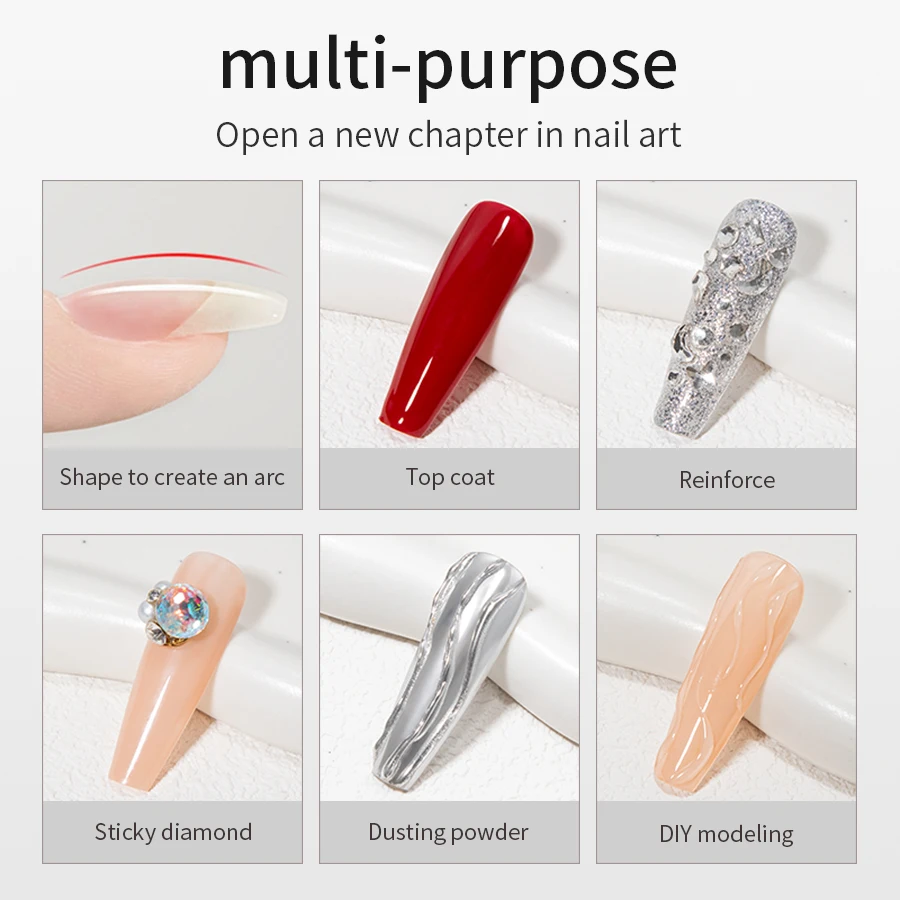 R​S NAIL 5g Hard Top Coat UV LED Gel Nail Polish No Wipe Top Gel Transparent Reinforce Gel Rhinestone Glue Nail Art DIY Salons 4