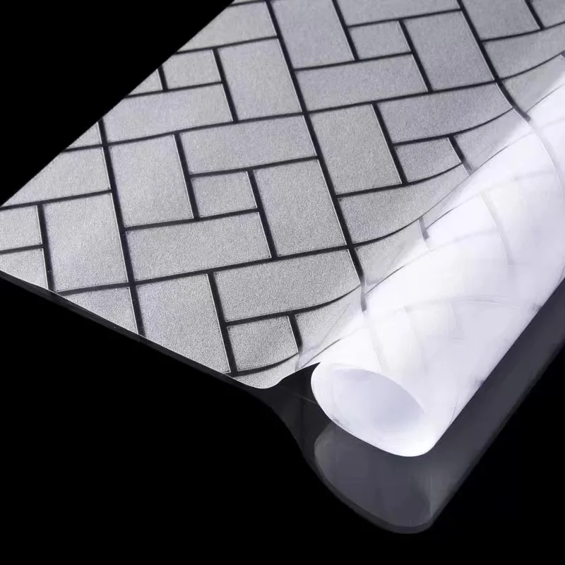 Inclined Plaid Glass Window Film Privacy Frosted Glass Window Sticker Covering Home Translucent Opaque Sticker Suitable for Kitchen Bathroom Office and Other Scenes window film window privacy film window sticker