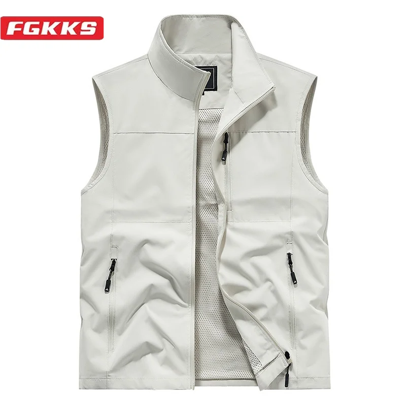 Veste décontractée FGKKS 2024 pour homme, parfaite pour la pêche, avec grandes poches et design qualité