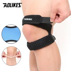 Adjustable Double Compression Patella Knee Strap for Enhanced Knee Support (Black blue)