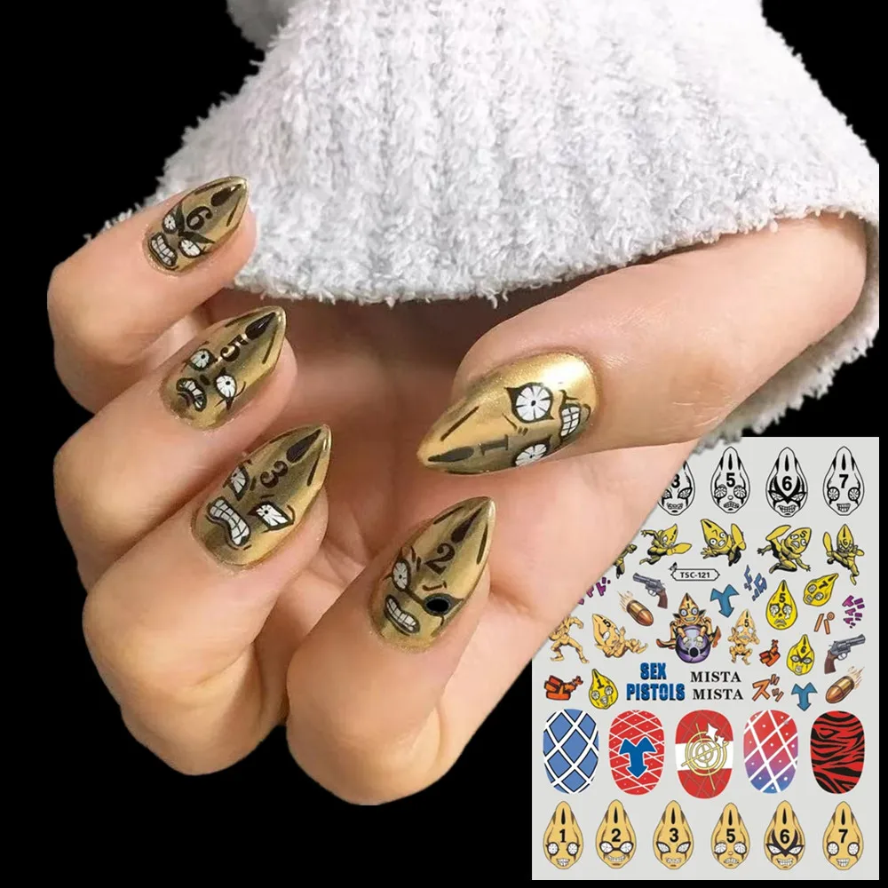TSC-122 섹시 미스타 고죠 jjk 조조 ごじょう さとる 료멘 스쿠나 슬라이더 3D 네일 아트 스티커 데칼 슬라이더