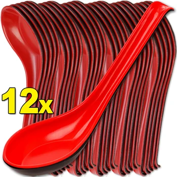 Cuillères Anti-choc en porcelaine puissante, 12 pièces, cuillères à riz japonaises, boulettes, bouillie, soupe, Restaurant, cuisine, vaisselle, couverts