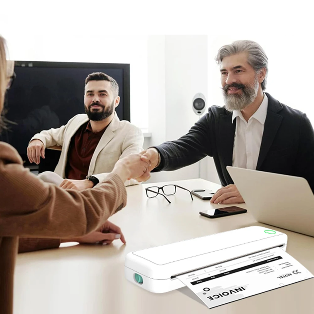 열전사 A4 모바일 프린터 잉크리스 BT 미니 휴대용 A4 라벨 메이커 (인쇄 용지 포함) 스마트폰 및 PC용 문서 인쇄기