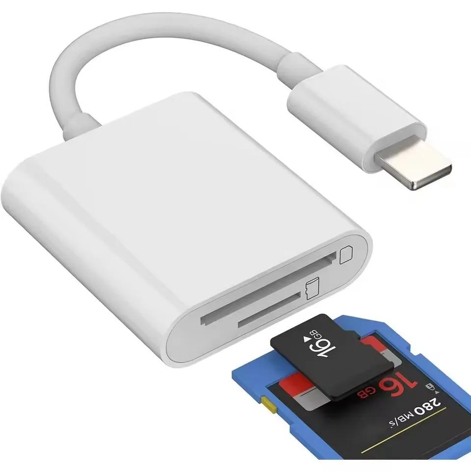 SD TF Card Reader For iPhone 14 12 13 11 Pro Max XR XS USB-A Female Camera Converter For iPhone OTG Adapter