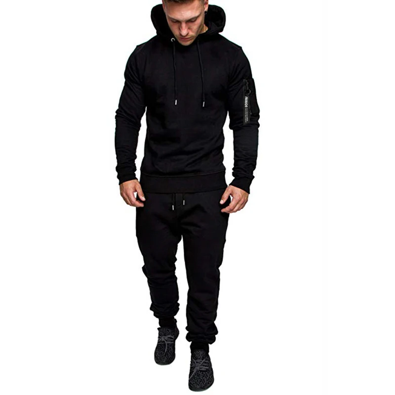 

Camo Men Tracksuit Hooded Outerwear Hoodie Set 2 Pieces Autumn Sporting Male Fitness Camouflage Sweatshirts Jacket + Pants Sets