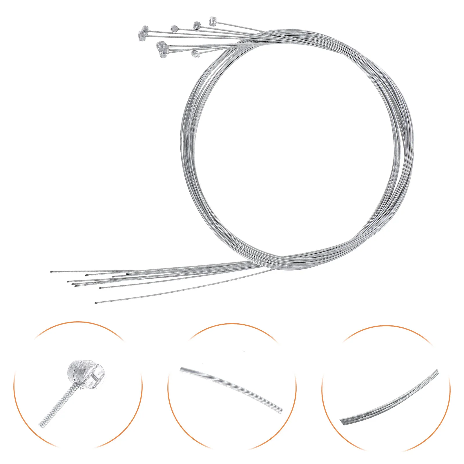 10Pcs 자전거 브레이크 케이블 코어 스틸 실버 175Cm 조정 가능한 컷 핏 마..