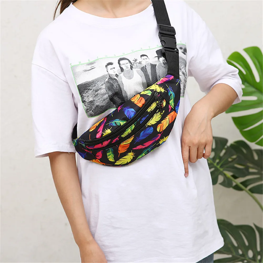 Printed Waist Bag Men Women Sport Run Fanny Pack Bum Bag Travel Crossbody Fashion Chest Phone Pouch Purse Belt