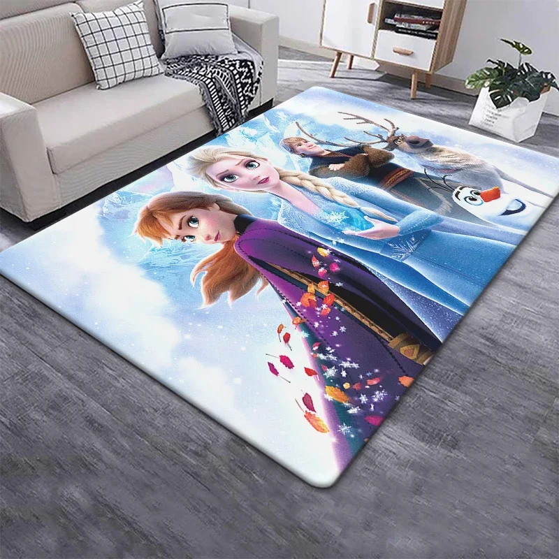 Decorative Carpet Frozen Elsa Princess Carpet Rug for Living Room Bedroom Decoration Picnic Camp Kitchen Carpet Crawling Decoration