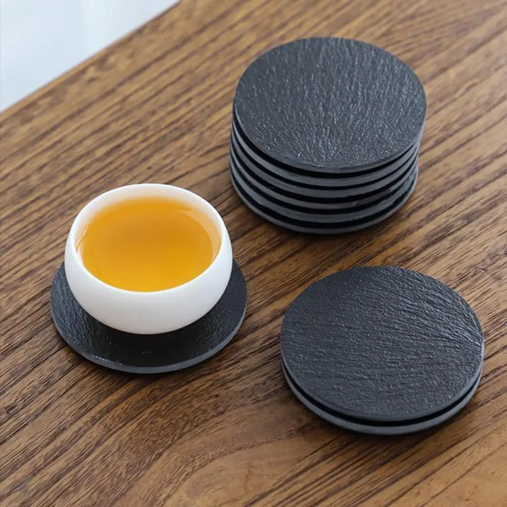 Table Coaster Natural Rock Tea Coaster Drinking Cup Pad Mat Japanese Style Natural Edge Stone Drink Coaster Slate Stone Coaster