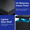 LED Nightstand with Wireless Charging Station Modern Nightstand Type C USB Port 2 Drawers Bedside Table Black Smart Night Table 4