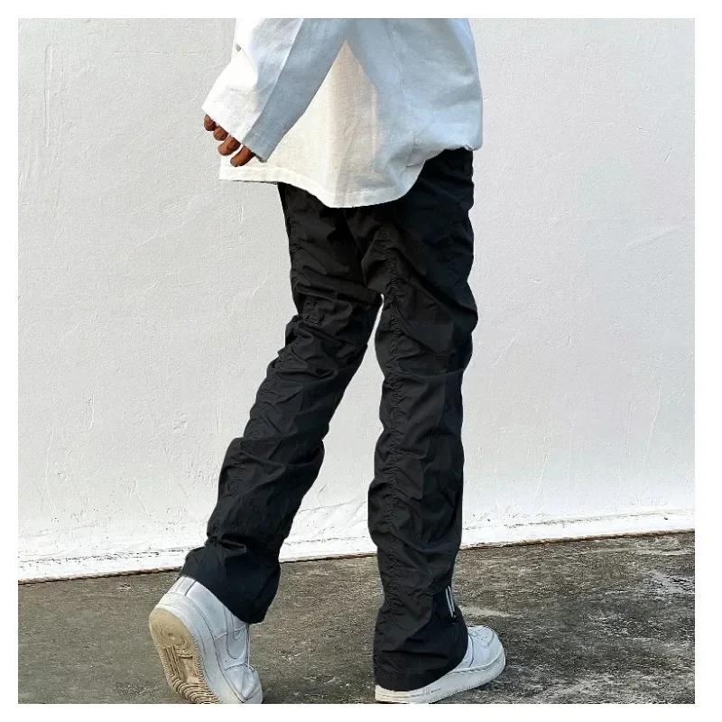 Sets With Pants Man Harajuku Punk Men's Streetwear Black Hip Hop Fashion Clothing Casual Tactical Trousers Y2k Goth Flared