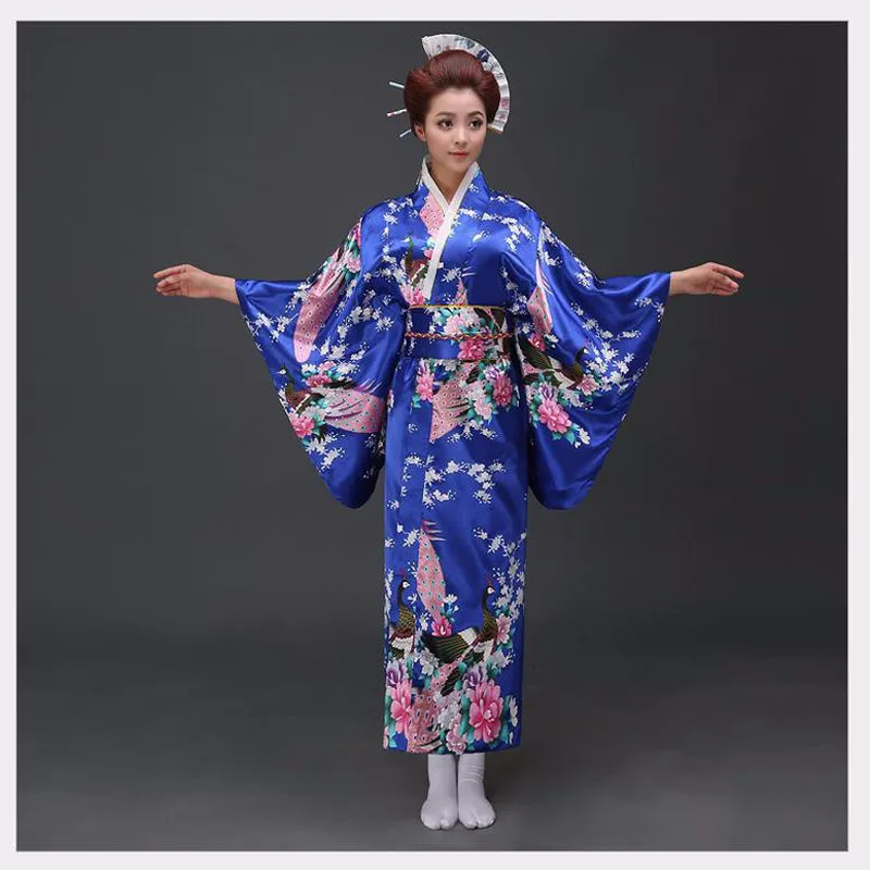 

Fashion Traditional Women Yukata With Obi Sexy Japan Kimono Vintage Party Prom Dress Performance Dance Costume Cospaly