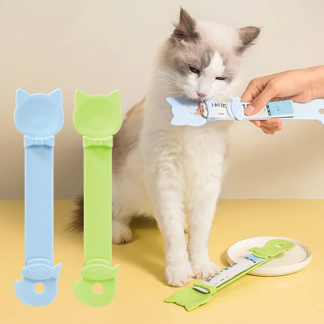 Cat Strip Feeding Spoon For Wet Semi-liquid Foods Cat Strip Squeeze Spoons Cat Supplies for Feeding Wet Treats and Supplements Cat Strip Feeding Spoon For Wet Semi-liquid Foods Cat Strip Squeeze Spoons Cat Supplies for Feeding Wet Treats and Supplements