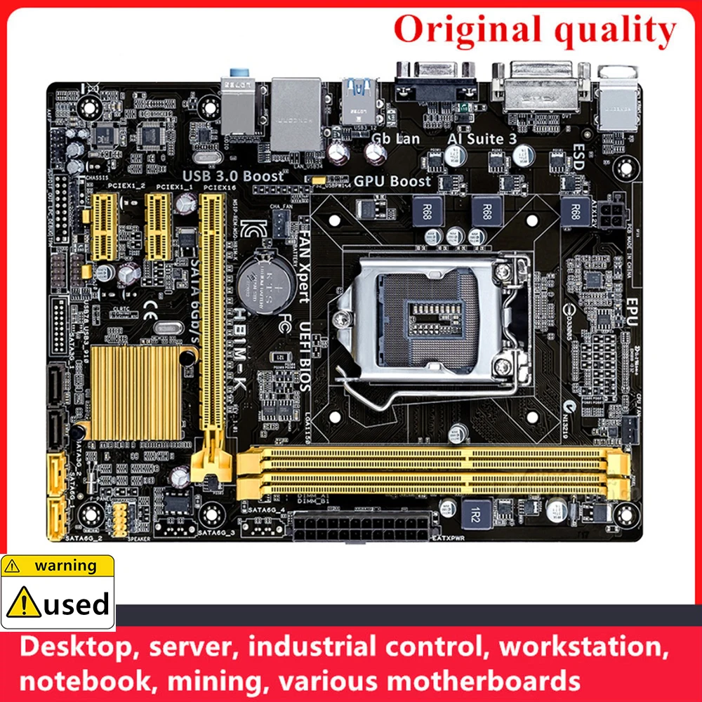 

For H81M-K Motherboards LGA 1150 DDR3 16GB M-ATX For Intel H81 Desktop Mainboard SATA III USB3.0