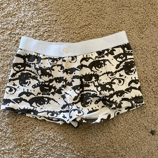 Eye Print Punk Streetwear Women Shorts Summer Slim Sexy Goth Pastel Y2K Bottoms Emo Girl Vintage High Waist Button Sports Shorts 1