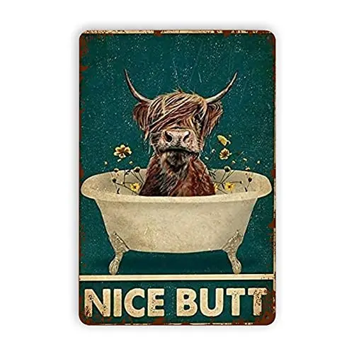 

Farm Animals Nice Butt Metal Tin Signs, Vintage Wall Decor Retro Art Tin Sign Funny Decorations for Home Bar Pub Cafe Farm Room