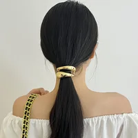 Pinces à Cheveux en Métal Double Couche pour Femme, Chouchous artificiel astiques, Simple, Épais, Creux, à la Mode 2