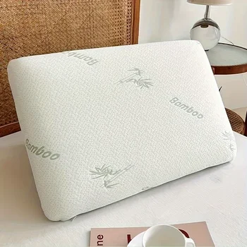 Cuscino memory per pane in fibra di bambù a rimbalzo lento che protegge la colonna vertebrale cervicale Cuscini morbidi per il collo per cuscini per dormire per la camera da letto 1