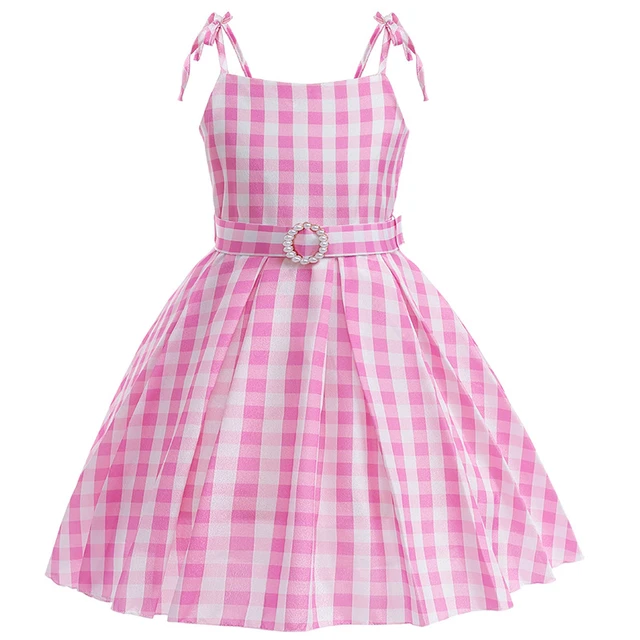 Vestido de princesa xadrez infantil, traje de filme quente para meninas,  rosa, aniversário, Dia das Bruxas, Carnaval, Festa, Cosplay, roupas infantis  - AliExpress