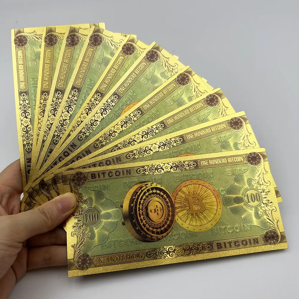 Foil African Uncirculated Banknotes One Dollar Bitcoin 24k Gold Plated Gold  Banknote UK Bitcoin Coin