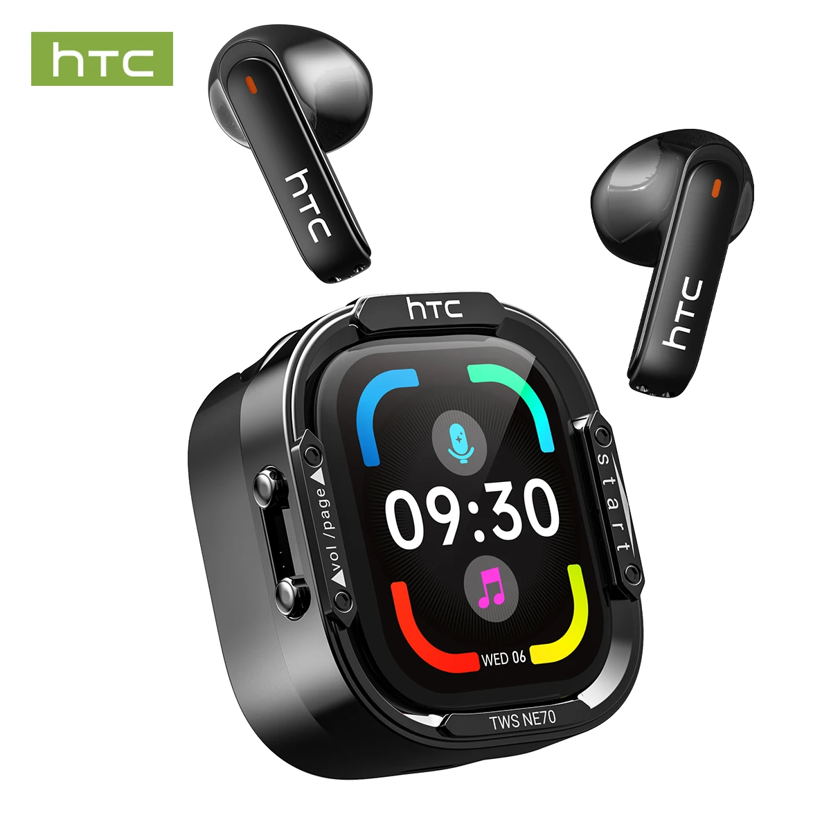 Wireless Headphones Bluetooth HTC NE70 Earphones Microphones Earbuds AI Translator 30Hours of Battery Life Full HD LCD Display 1