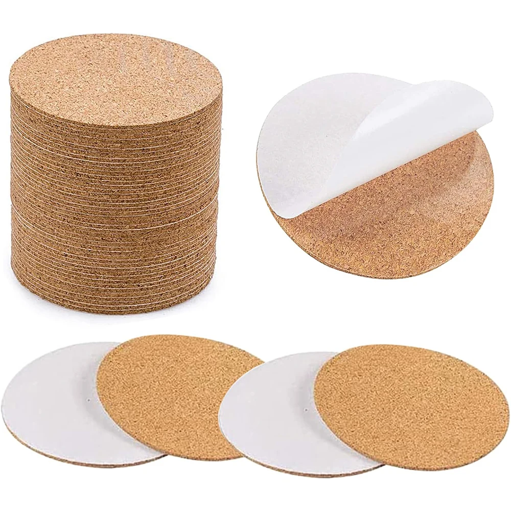 10/20/50Pcs Self-Adhesive Cork Coaster Round Pad for DIY Diamond Art Painting Crafts Cork Mat