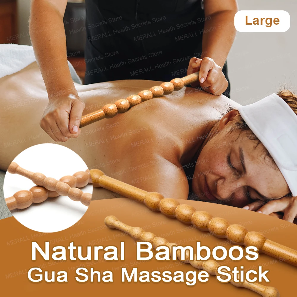 Bamboo Guasha Massage Stick Natural Bamboo Massage Stick Set Wood Therapy Anti-Cellulite Pain Relief Scraping Massager Relaxtion